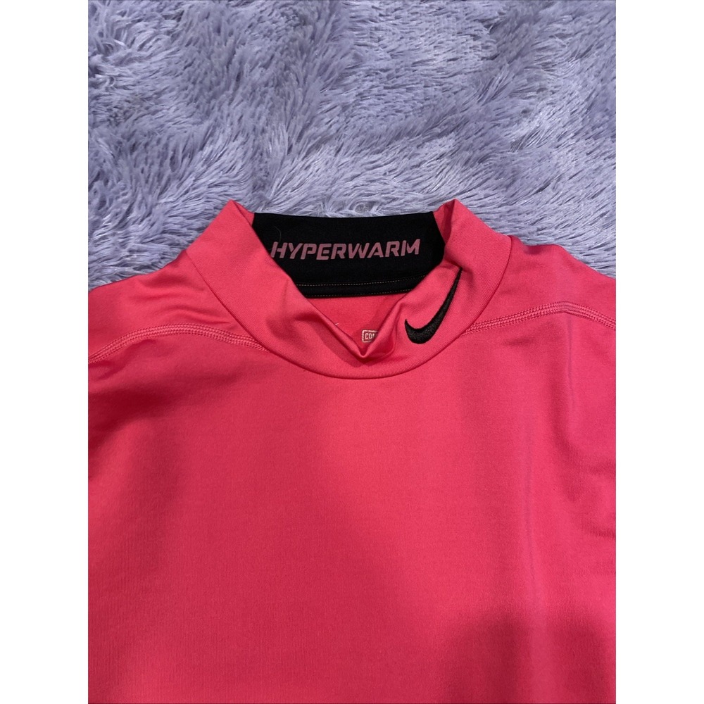 Women's Nike Pro Combat‎ Hyperwarm Compression Pullover Pink Size Large - Picture 3 of 5